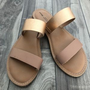 Rose Gold Slip-On Sandals - Size 9